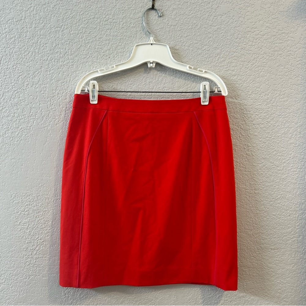 Gianni Bini Red Pink Slit Lined Pencil Skirt Women Size 12